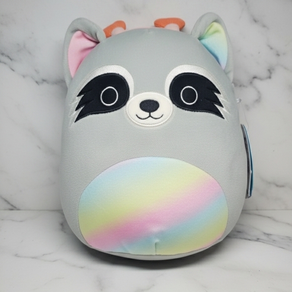 Squishmallows Other - Squishmallows Max Gray and Pastel Raccoon Plush